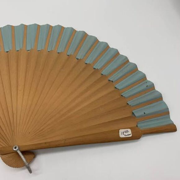 Vintage Hand Fans Handpainted Tropical Caribbean Set of 2 - Picture 8 of 10